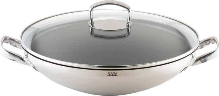 Productafbeelding Silit Hong Kong wokpan 36cm met deksel, keramiek (Wokpan, Roestvrij staal, 36 x 15 cm)