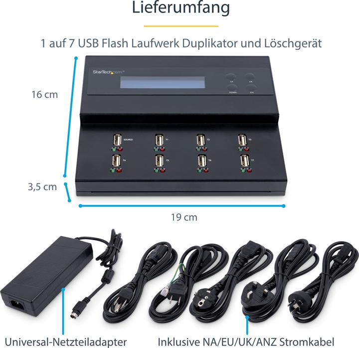 Actual product image StarTech USB Duplicator - 1:7 - USB Sticks - Flash Drive Duplicator (USB-A, 7 Ports)