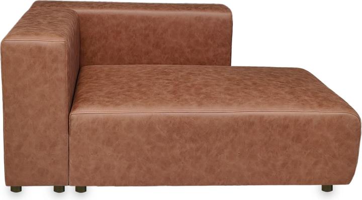Actual product image En.Casa Sofa Suldal 2-seater with longchair imitation suede light brown (2 person sofa)