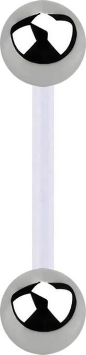 Actual product image Star Piercing Sterile Micro Banane transparent mit zwei Kugeln silber (Plastic, without brass, Titanium)