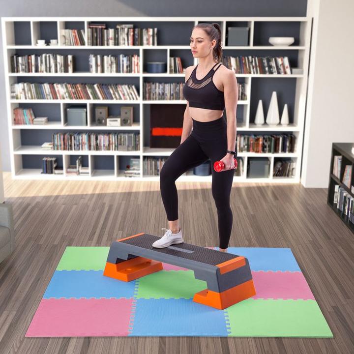 Actual product image One Folding mat for training Fitness MP10 green-blue-red, 60x60x1.0cm (9 parts) (10 mm)