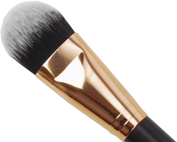 Produktbild Make-up Pinsel mit kupfer- farbener Zwinge, Synthetik- haar, dunkelbrauner Griff (Foundation)