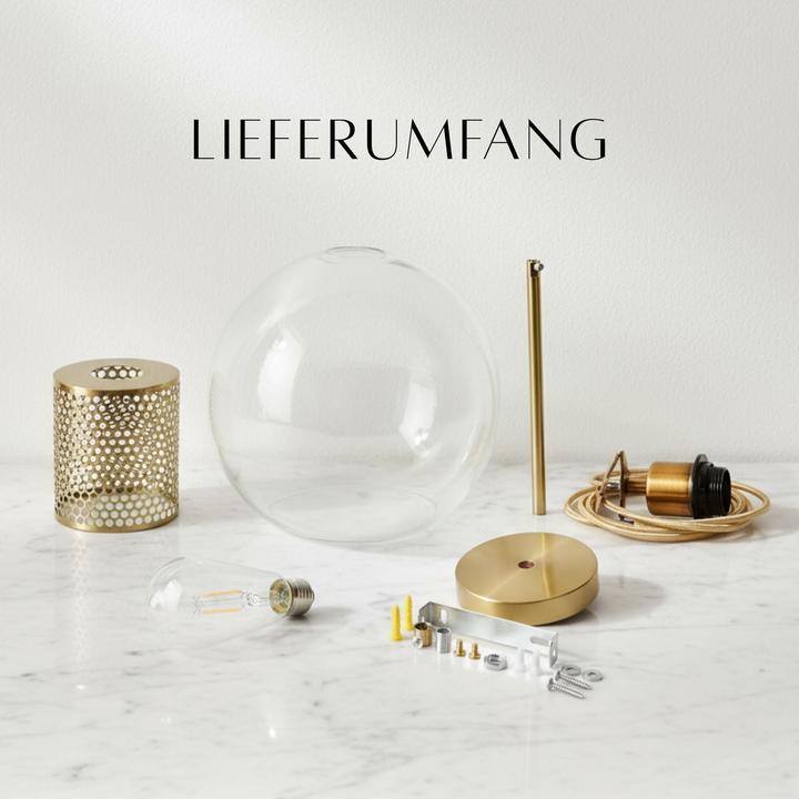 Produktbild Hermex Glas-Deckenleuchte Pendelleuchte Hängelampe Deckenlampe Hängeleuchte (E27)