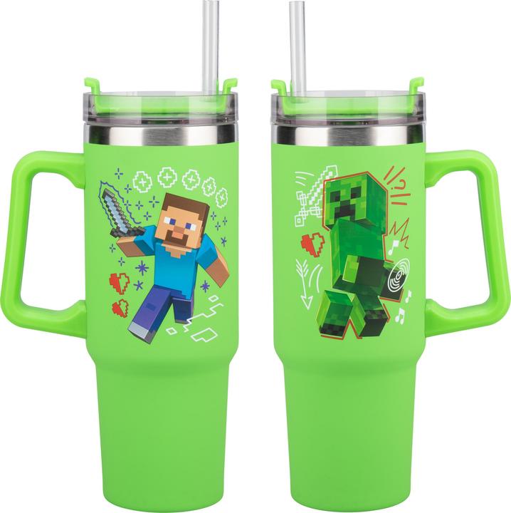 Paladone Products Minecraft Green 900ml Multiway Travel Cup Straw Paladone Products Minecraft Green 900ml Multiway Travel Cup Straw