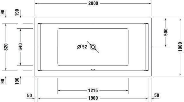 Immagine prodotto Duravit Vasca rettangolare STARCK 2 sponde posteriori 2000x1000mm bianco (309 l, 200 cm, 100 cm)