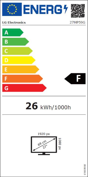 Energielabel LG 27MP59G (1920 x 1080 Pixels, 27")
