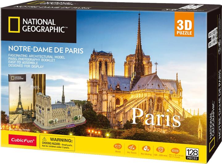 Actual product image Cubicfun Cubic Fun - Notre Dame de Paris 3D 128 pcs (200986) (128 pieces)