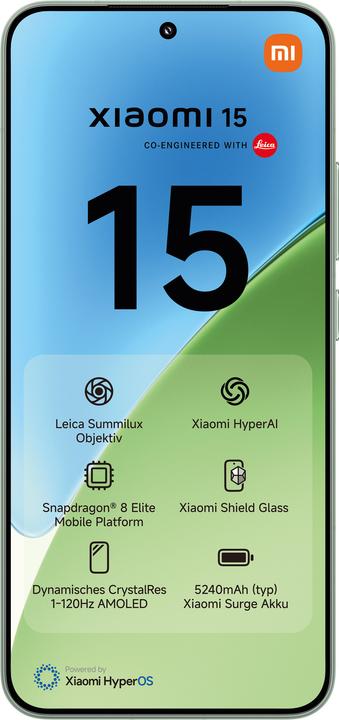 Actual product image Xiaomi 15 (256 GB, Green, 6.36", Dual SIM, 5G)