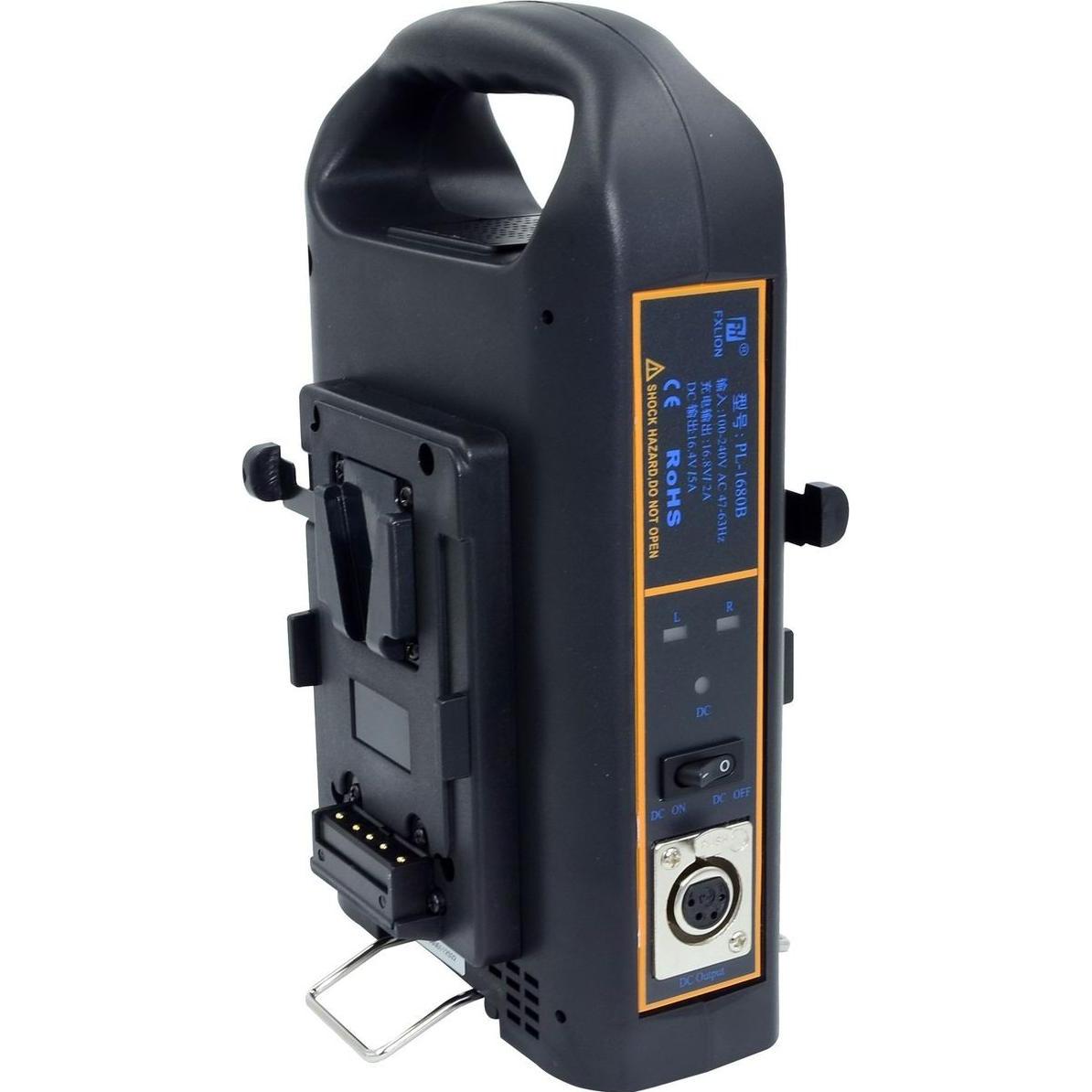 Fxlion Caricabatterie doppio V-Lock (Caricabatterie per fotocamere), Alimentatore fotocamera