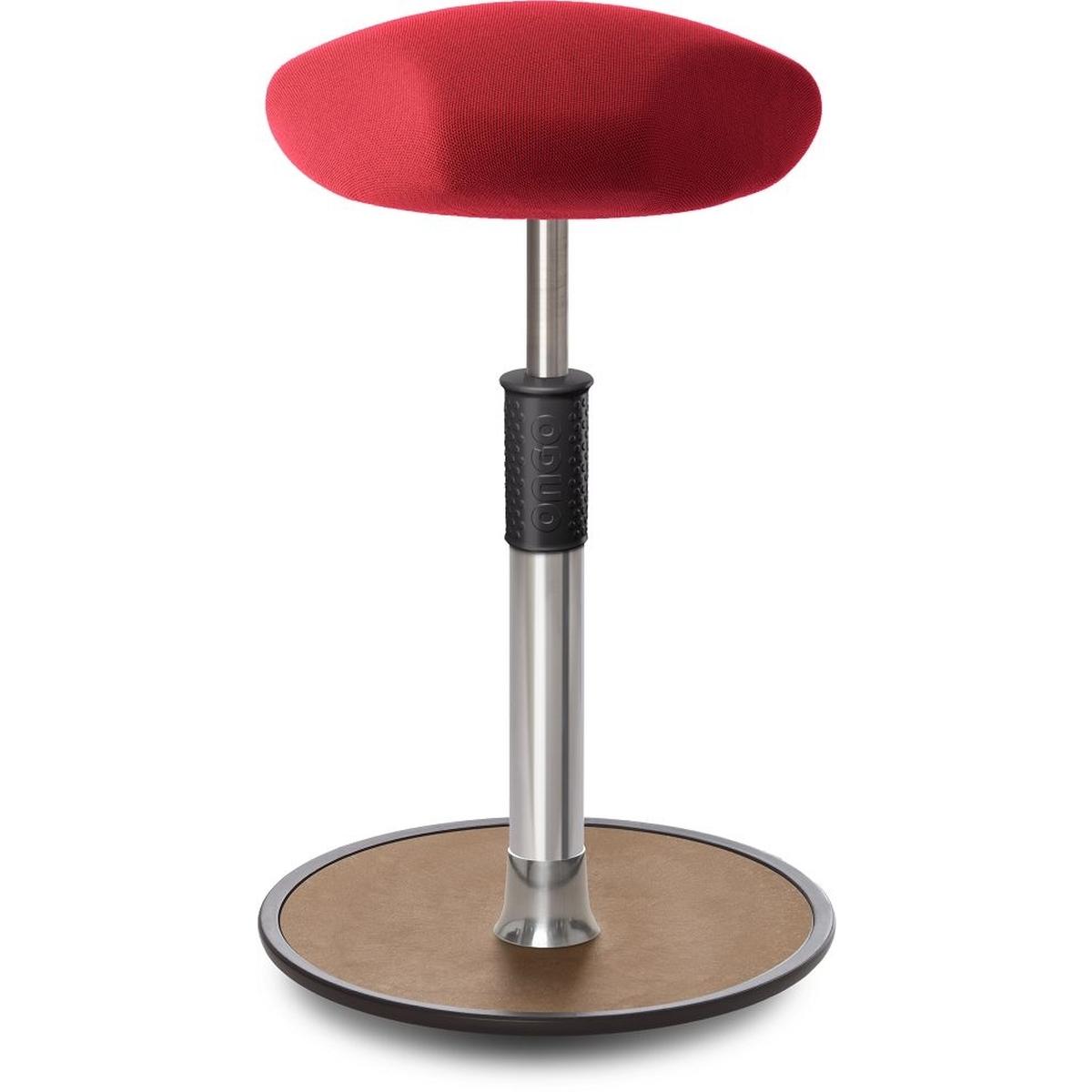 Ongo, Bürostuhl, Sitz- Stehhocker Free Tall Triangel Gestrick Rot Chrom /Natur