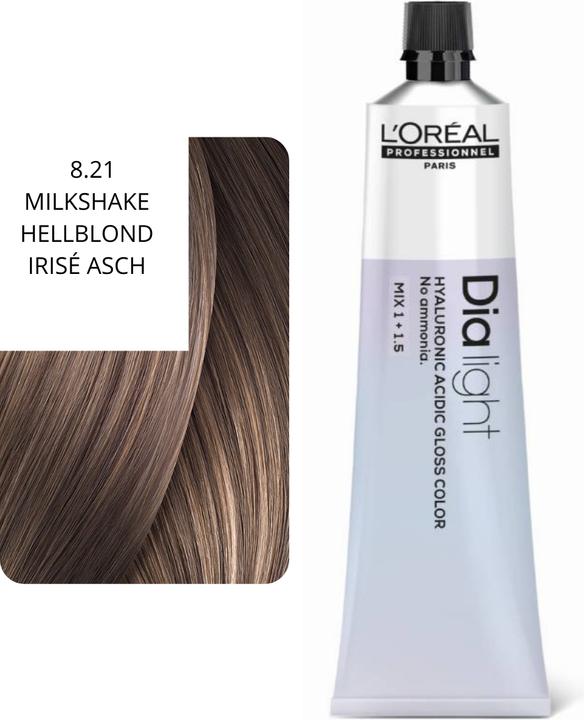 Image du produit L'Oréal Professionnel L'Oral Professionnel Dialight 821 Milkshake Hellblond Iridescent Ash 60ml Hair Color (Blond clair Iridescent Ash)