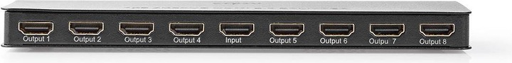 Image du produit Nedis HDMI T Splitter 8-Port Port(s) HDMIT Entrée 8X HDMIT Sortie 4K@60Hz 18 Gbps Métal Anthrazi
