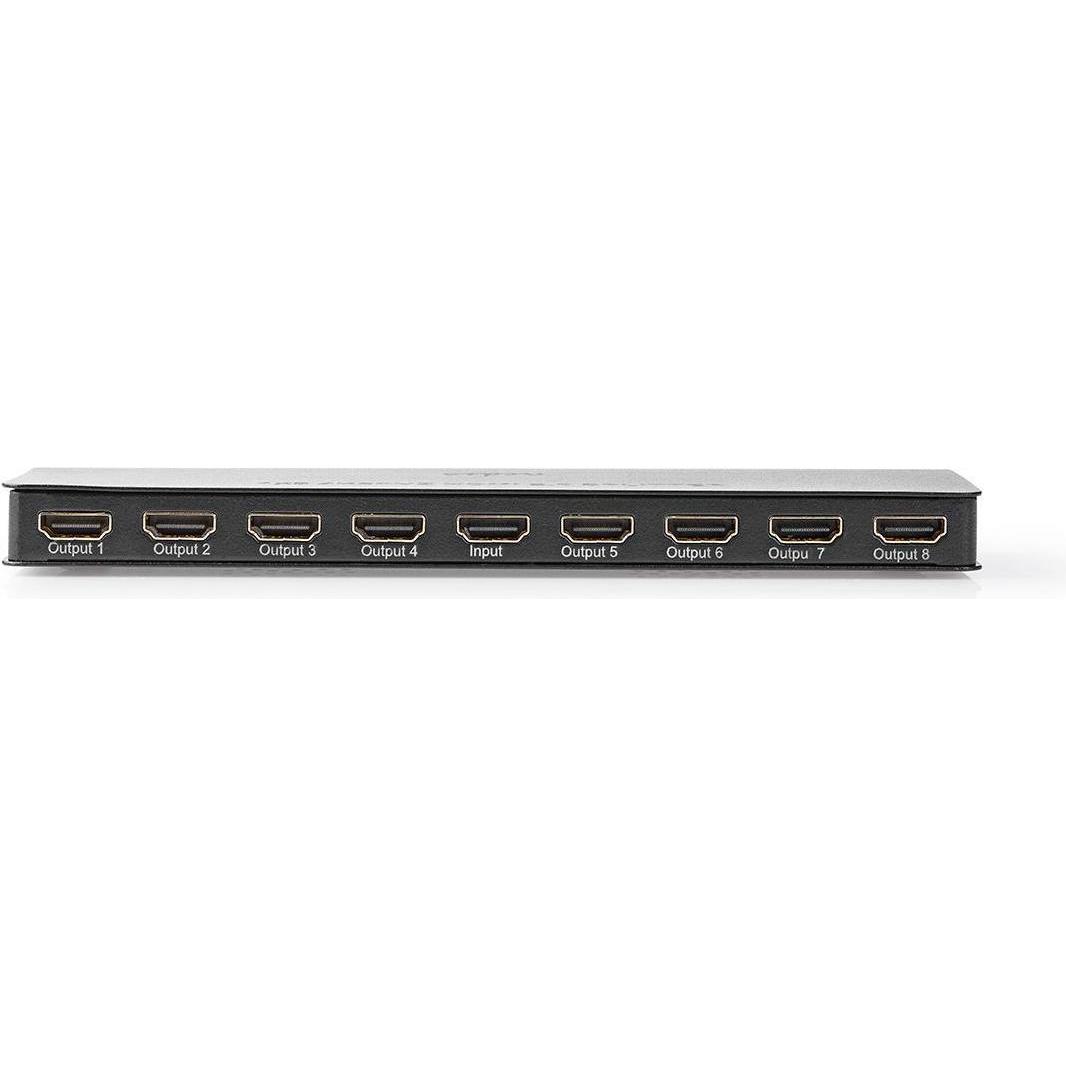 Thumbnail - Nedis HDMI T Splitter 8-Port Port(s) HDMIT Eingang 8X HDMIT Ausgang 4K@60Hz 18 Gbps Metall Anthrazi, Switch Box