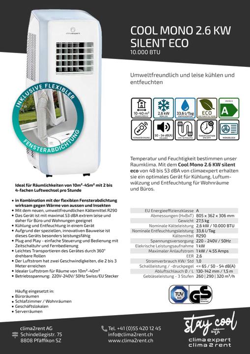 Produktbild Climaexpert Cool Mono 2.6 Silent Eco (30 m², 10000 BTU/h)