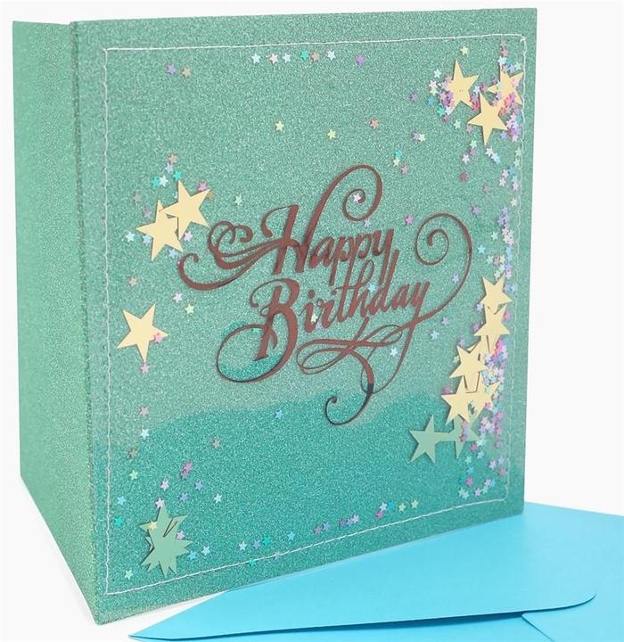 Fresh NMH-005 quadratische Karte Konfetti Geburtstag grün