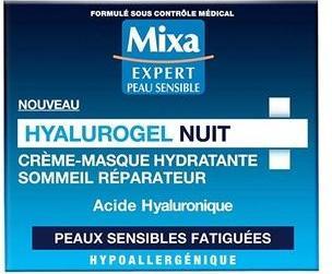 Actual product image Mixa HYALUROGEL Night Cream Mask with Hyaluronic Acid for Sensitive and Tired Skin 50ml (50 ml)