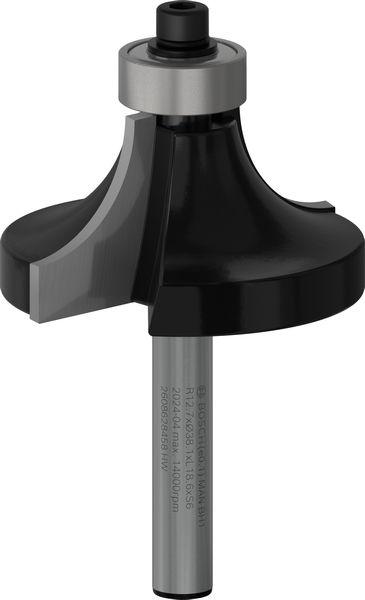 Produktbild Bosch Professional Zubehör Abrundfräser, 6 mm, R1 12,7 mm, D 38,1 mm, L 18,6 mm, G 60 mm
