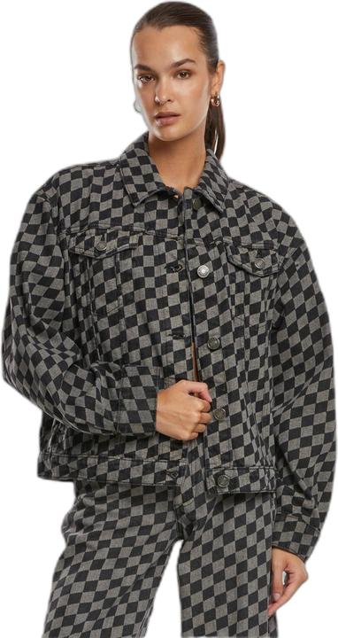 Actual product image Urban Classics Ladies 80's Oversized Laser Printed Denim Jacket - 166871 (M)