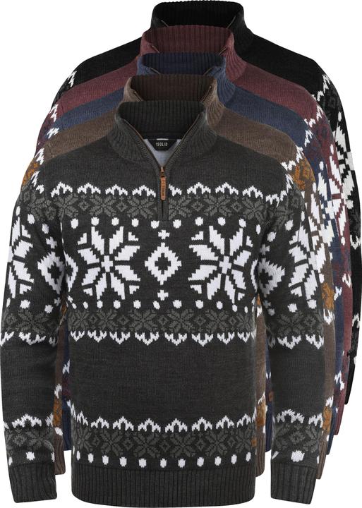 Actual product image Solid Norwin Men's Jumper Chunky Knit Pullover Troyer (XL)