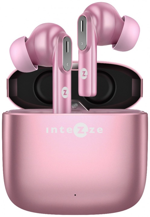 Actual product image Intezze CLIQ In-ear Bluetooth Handsfree Headphones with Charging Case Pink
