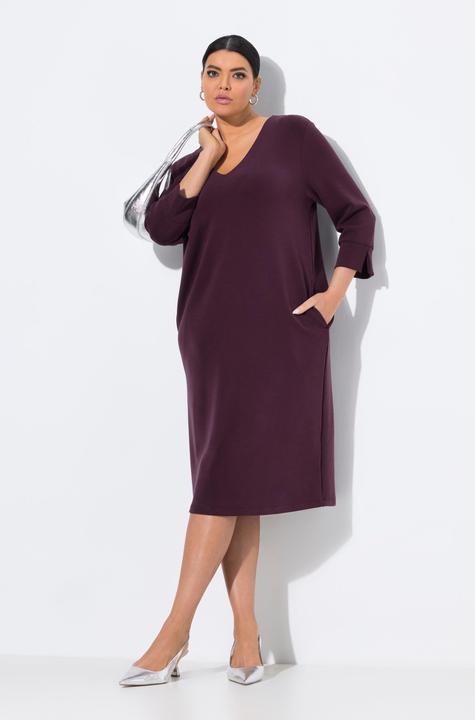 Produktbild Ulla Popken Sweatkleid, V-Ausschnitt, 3/4-Arm, Modalmix (58)