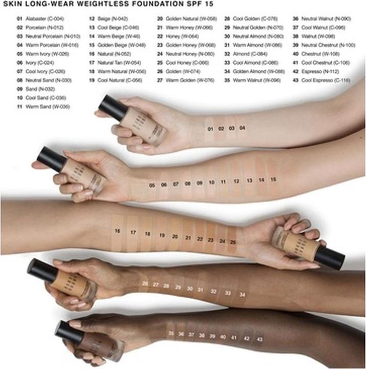 Immagine prodotto Bobbi Brown Skin LW Weightless Fond de Teint Sun Protection Factor 15 Neutral Almond (N 080 - Mandorla neutra)