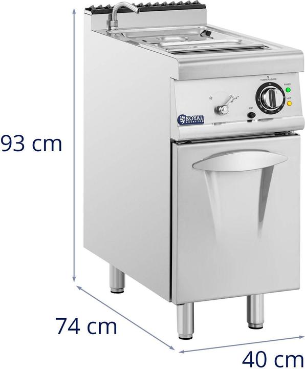 Produktbild Royal Catering Bain-Marie mit Unterschrank Warmhaltebehälter Speisenwärmer GN 1/2 + GN 1/3
