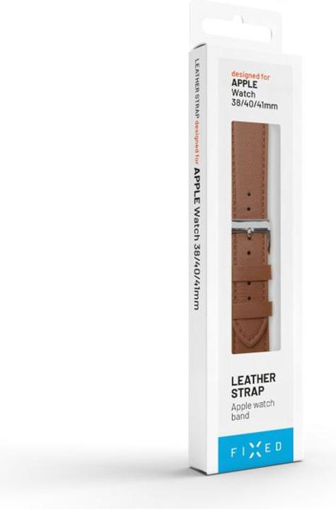 Actual product image Fixed - Leather Strap 32mm - Apple Watch 1/2/3/4/5/6/7/8/9/10/SE/SE 2 (38/40/41/42mm) - Black (Leather)