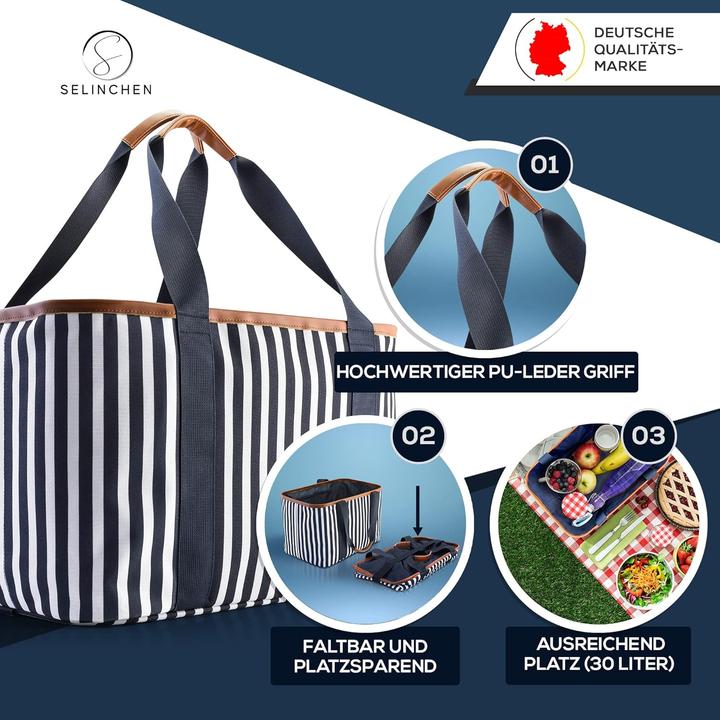 Produktbild Selinchen Premium Einkaufskorb Blau Weiss