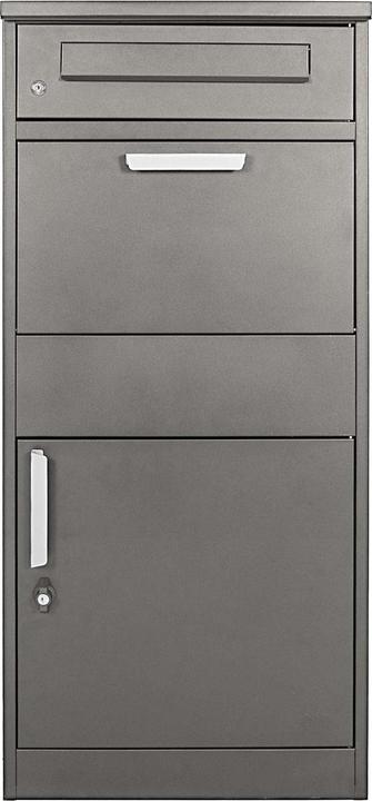Produktbild Wiltec Paketkasten Standbriefkasten grau 50x37x11cm Paketbox Zuhause Stahl