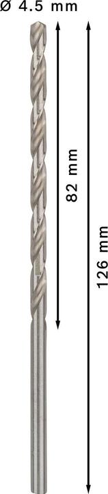 Image du produit Bosch Professional Zubehör Foret hélicoïdal PRO Metal HSS-G, 4,5 x 82 x 126 mm (4,5 mm)