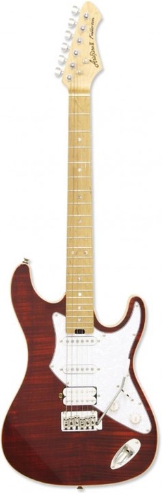 Productafbeelding Aria Pro II Hot Rod Collection 714-MK2 Fullerton Ruby Red Elektrische Gitaar (A-714-MK2 RBRD) (Elektrische gitaar, Geroosterde esdoorn getest voor een zijdezachte speelervaring)