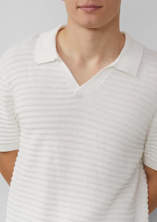 Produktbild S.Oliver Polo-Shirt Strickpolo mit offenem Kragen und Struktur (XXL)