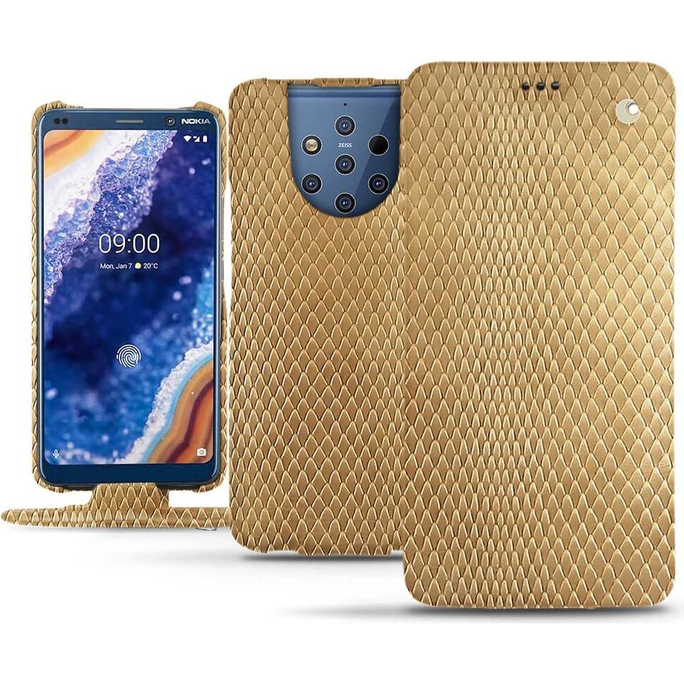 Noreve Lederschutzhülle vertikal (Nokia 9 PureView), Smartphone Hülle, Beige