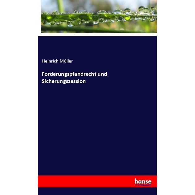 Forderungspfandrecht und Sicherungszession, Fachbücher von Heinrich Müller