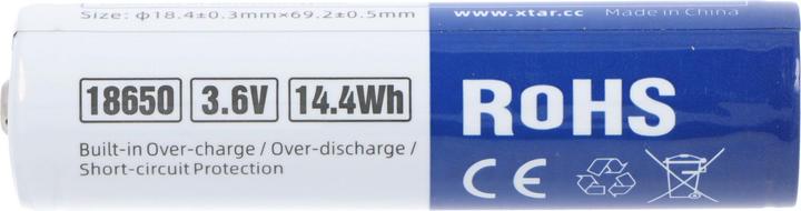 Actual product image Xtar Li-Ion 18650 Akku PCB geschützt 4000mAh (1 pcs., 4000 mAh)