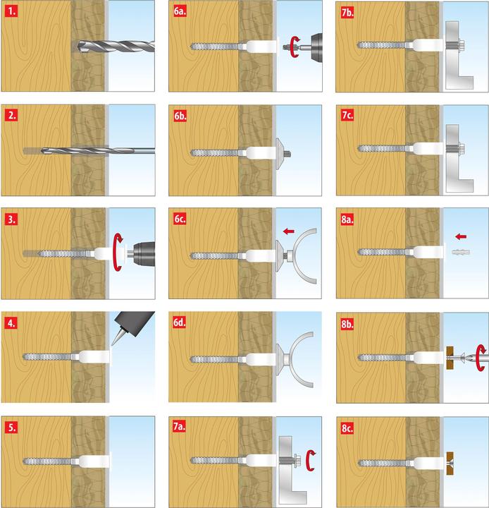 Produktbild Tox Abstandsmontagesystem Thermo Proof Wood Mini M8x110/50-80 (2 Stk.) (2 Stk.)
