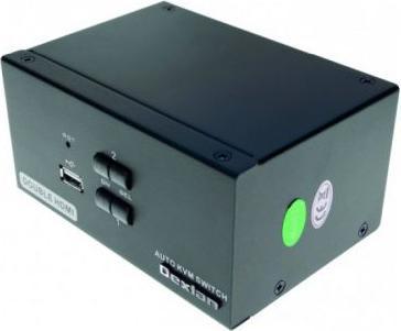 Dexlan 2-Port Dual Monitor KVM Switch, HDMI 4K/ USB 2.0