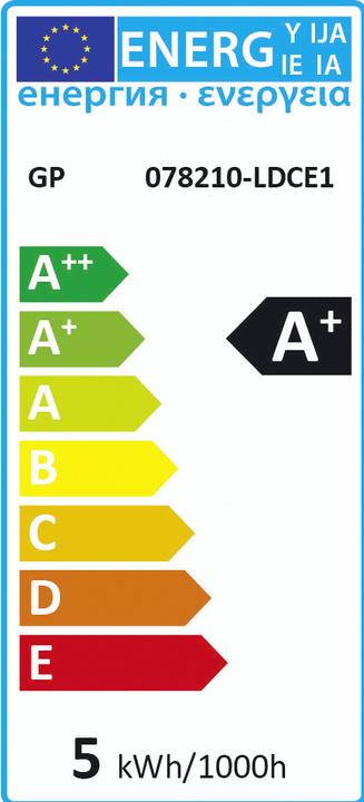 Energy Label GP Lighting Lighting Filament Classic E27 5W (40W) dimmable 470 lm (E27, 4.20 W, 470 lm, 1 x, E)