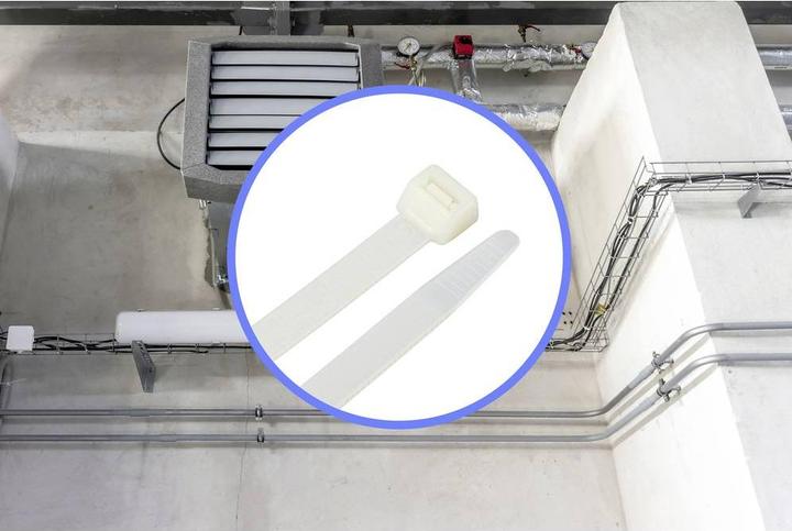 Actual product image Tru Components TC-12626016 Cable tie 550 mm 12.7 mm Natural white HVAC 100 pcs. (Plastic cable ties, 550 mm, 100 pcs.)