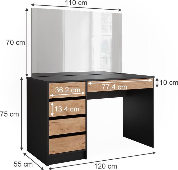 Immagine prodotto Vicco Sherry con specchio (120 x 75 x 55 cm)