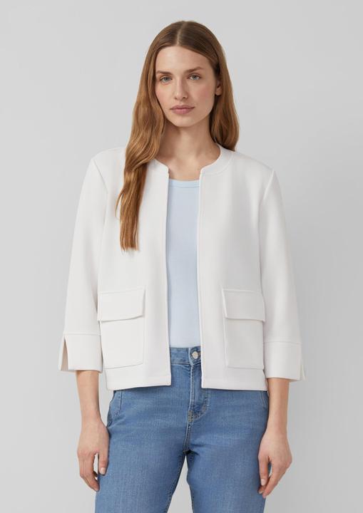 Produktbild s.Oliver Sweatshirt Jacke Cropped Scuba-Sweatshirt-Jacke mit Stehkragen (48)