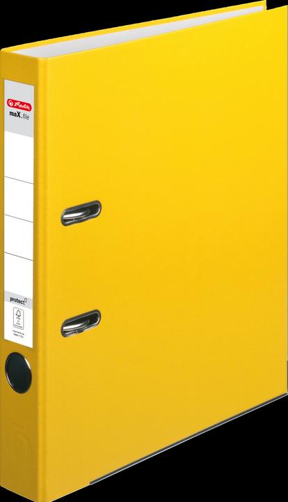 Herlitz PP-Color file, spine width: 50 mm, yellow plastic slotted file DIN A4, grained PP film, gray (A4, 50 mm, 1 Piece)