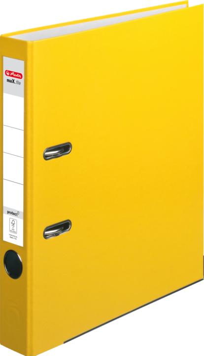 Produktbild Herlitz PP-Color Ordner, Rückenbreite: 50 mm, gelb Kunststoff-Schlitzordner DIN A4, genarbte PP-Folie, graue (A4, 50 mm, 1 x)