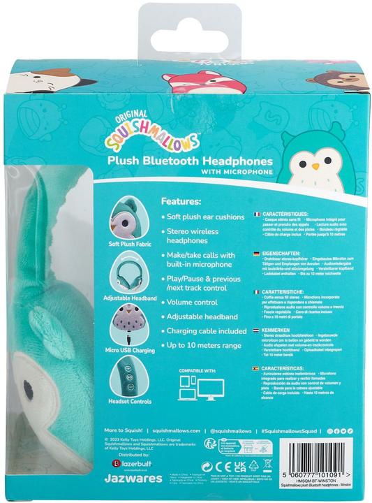 Actual product image Squishmallows Winston the Owl Plush Bluetooth Headphones