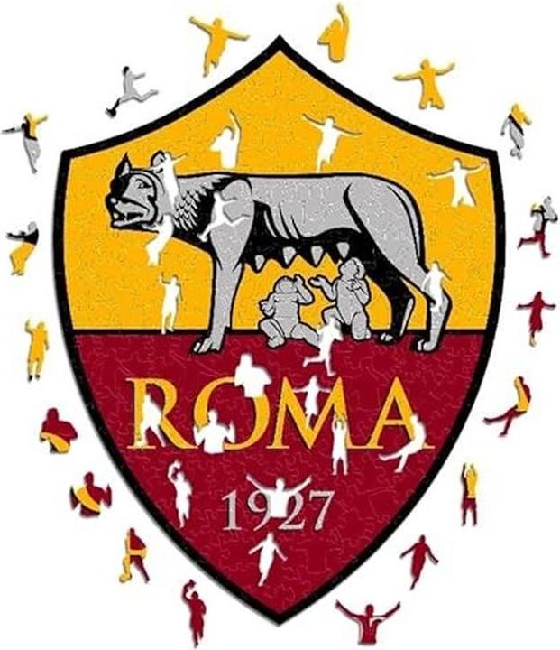 Actual product image Iconic AS Roma - Logo - Wooden Puzzle Size L (500 pieces) (500 pieces)
