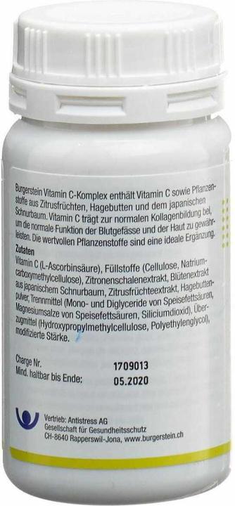 Nährwerte und Zutaten Burgerstein Vitamin C Komplex (120 Stk., Kapseln, 90 g)