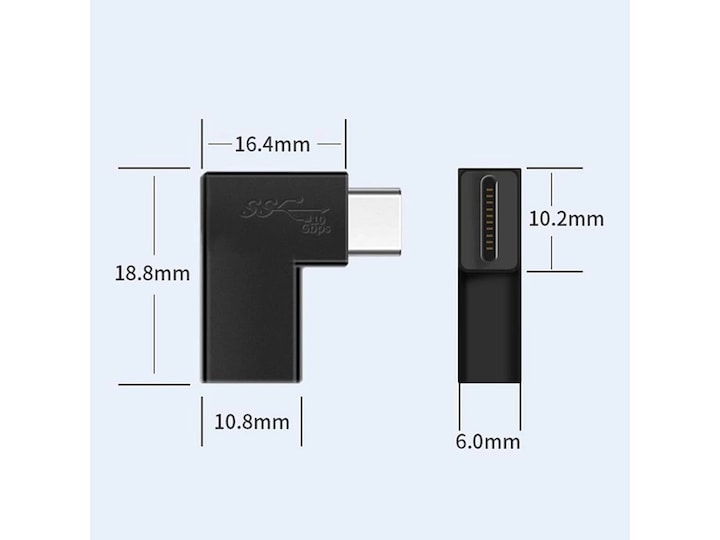 Produktbild PowerGuard USB-C 90 Grad Winkel Adapter (USB Typ-C, 3.60 cm)