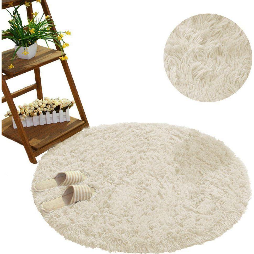 Strado, Teppich, Round mat Shaggy 90x90 CreamBeige (brownish yellow) universal (Ø 90 cm)