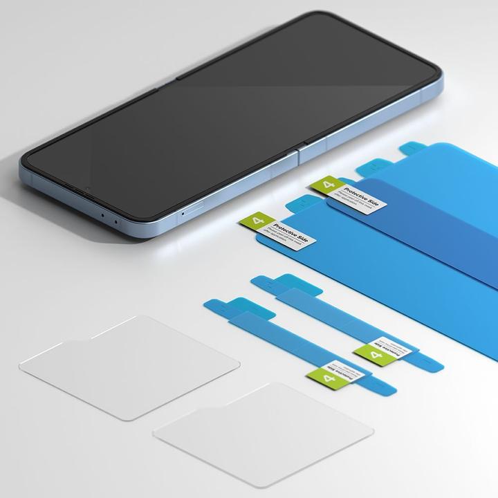Ringke Screen Protector for Galaxy Z Flip 6 3-in-1 PROTECTOR Dual Easy Film 2P + Cover Display 2P + Hinge D (1 Piece, Samsung Galaxy Z Flip6)